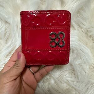 Coach Red Patent Leather Bifold Wallet – Signature Logo